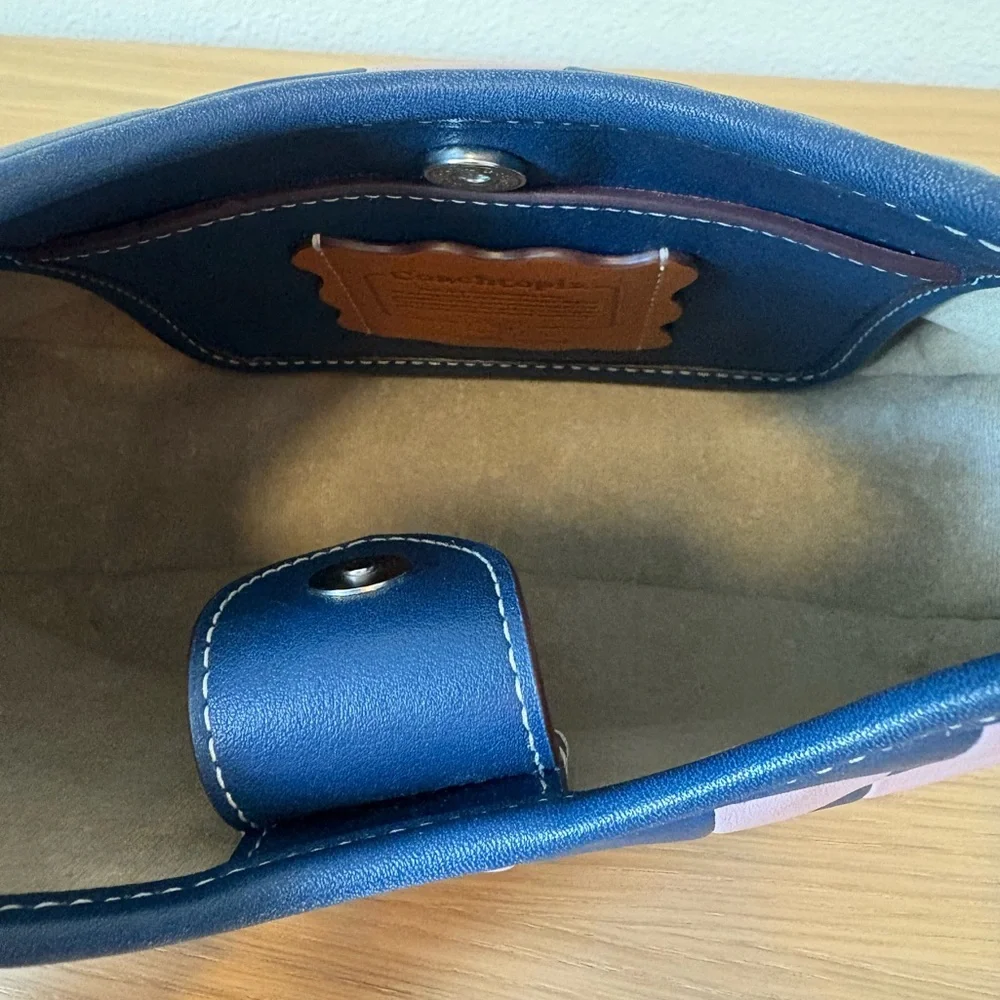 Coachtopia Ergo Handbag In Upcrafted Checkerboard Leather Deep Blue/Ice Purple - Picture 7 of 11